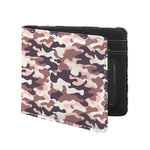 Pink Brown Camouflage Print Bifold Wallet