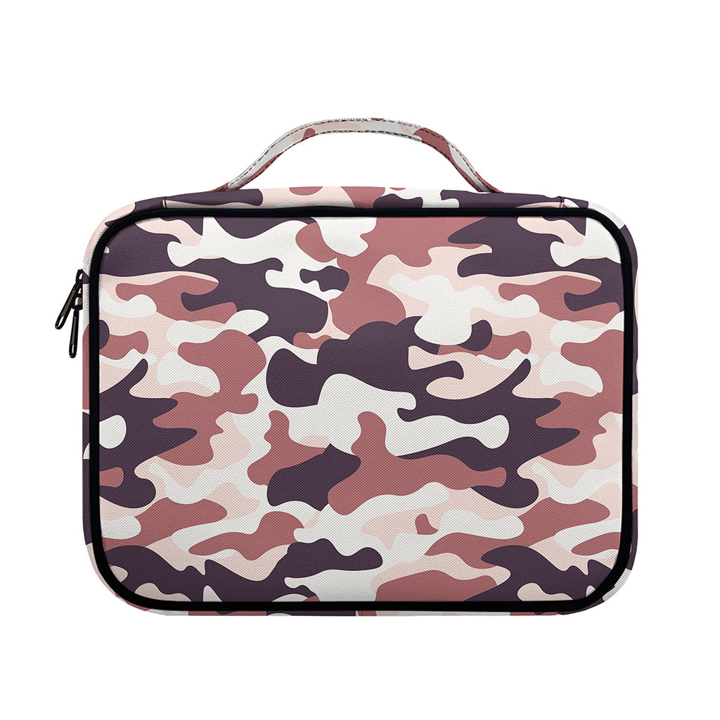 Pink Brown Camouflage Print Briefcase Bible Bag