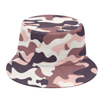 Pink Brown Camouflage Print Bucket Hat