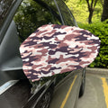 Pink Brown Camouflage Print Car Side Mirror Covers