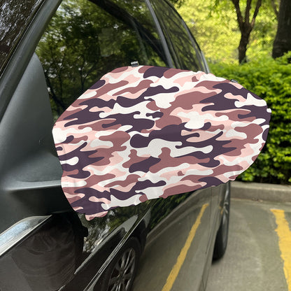 Pink Brown Camouflage Print Car Side Mirror Covers