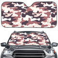 Pink Brown Camouflage Print Car Windshield Sun Shade
