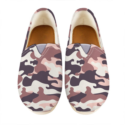 Pink Brown Camouflage Print Casual Shoes