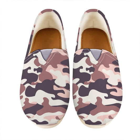 Pink Brown Camouflage Print Casual Shoes