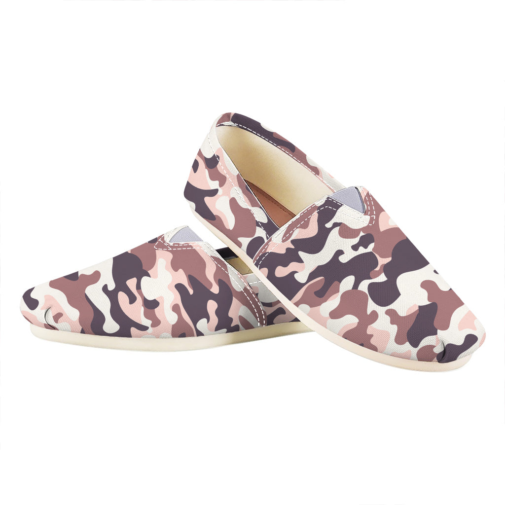 Pink Brown Camouflage Print Casual Shoes