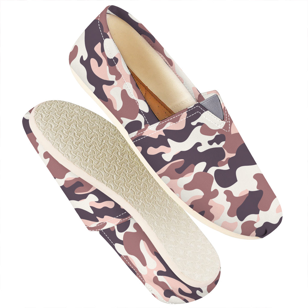 Pink Brown Camouflage Print Casual Shoes