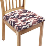 Pink Brown Camouflage Print Chair Cushion Cover