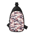Pink Brown Camouflage Print Sling Bag