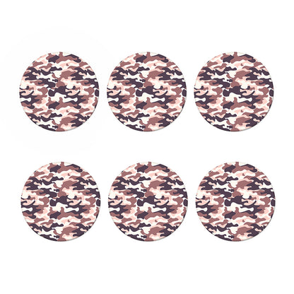 Pink Brown Camouflage Print Coaster Set