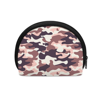 Pink Brown Camouflage Print Coin Purse