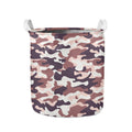 Pink Brown Camouflage Print Collapsible Laundry Basket