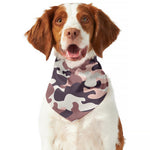 Pink Brown Camouflage Print Dog Bandana