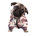 Pink Brown Camouflage Print Dog Zip Up Hoodie