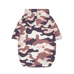 Pink Brown Camouflage Print Dog Zip Up Hoodie
