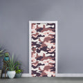 Pink Brown Camouflage Print Door Sticker