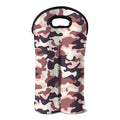 Pink Brown Camouflage Print Double Neoprene Wine Tote