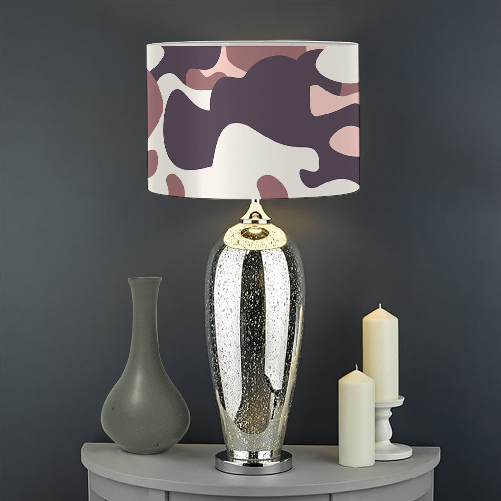 Pink Brown Camouflage Print Drum Lamp Shade