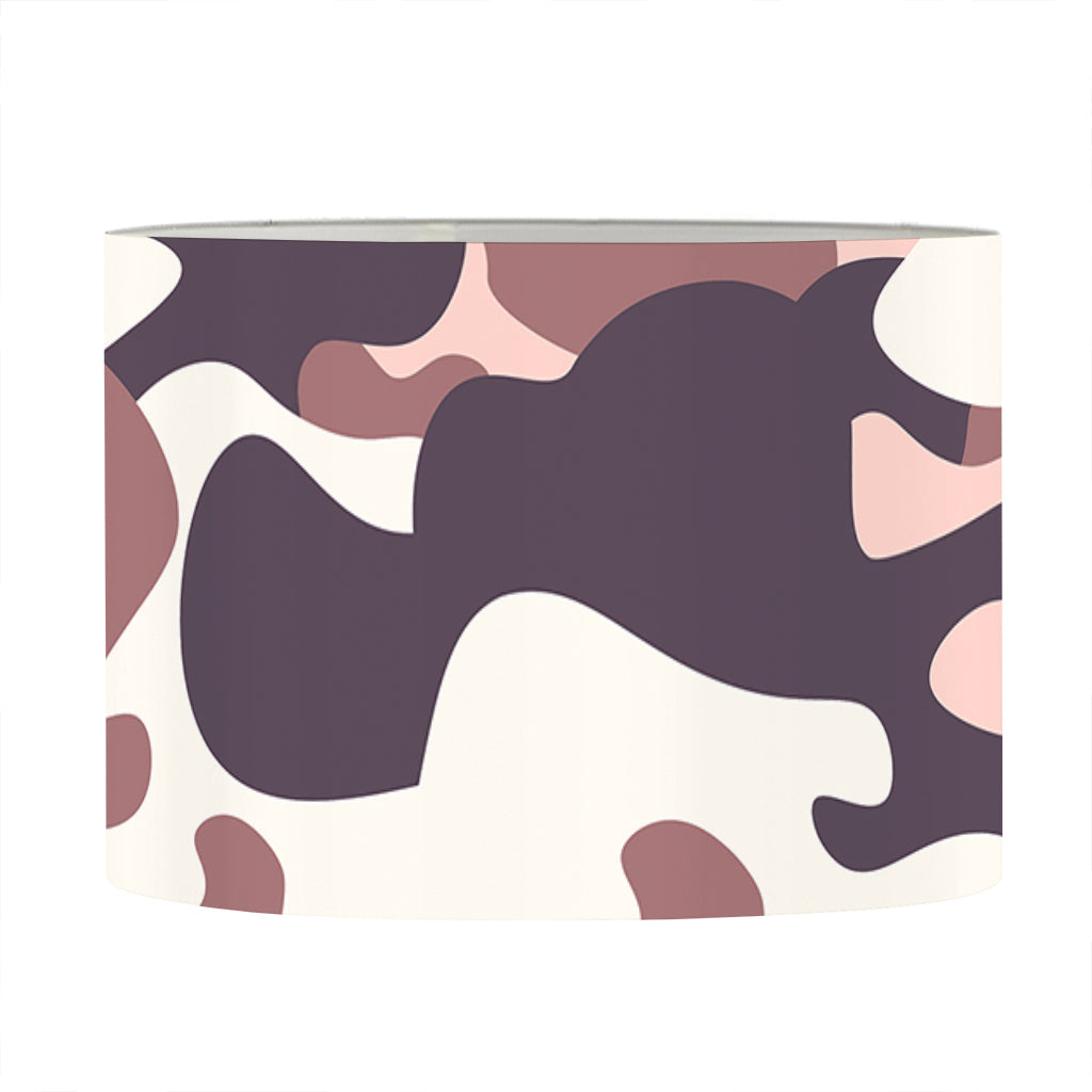 Pink Brown Camouflage Print Drum Lamp Shade