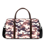 Pink Brown Camouflage Print Duffle Bag