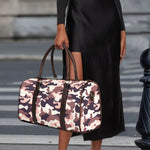 Pink Brown Camouflage Print Duffle Bag