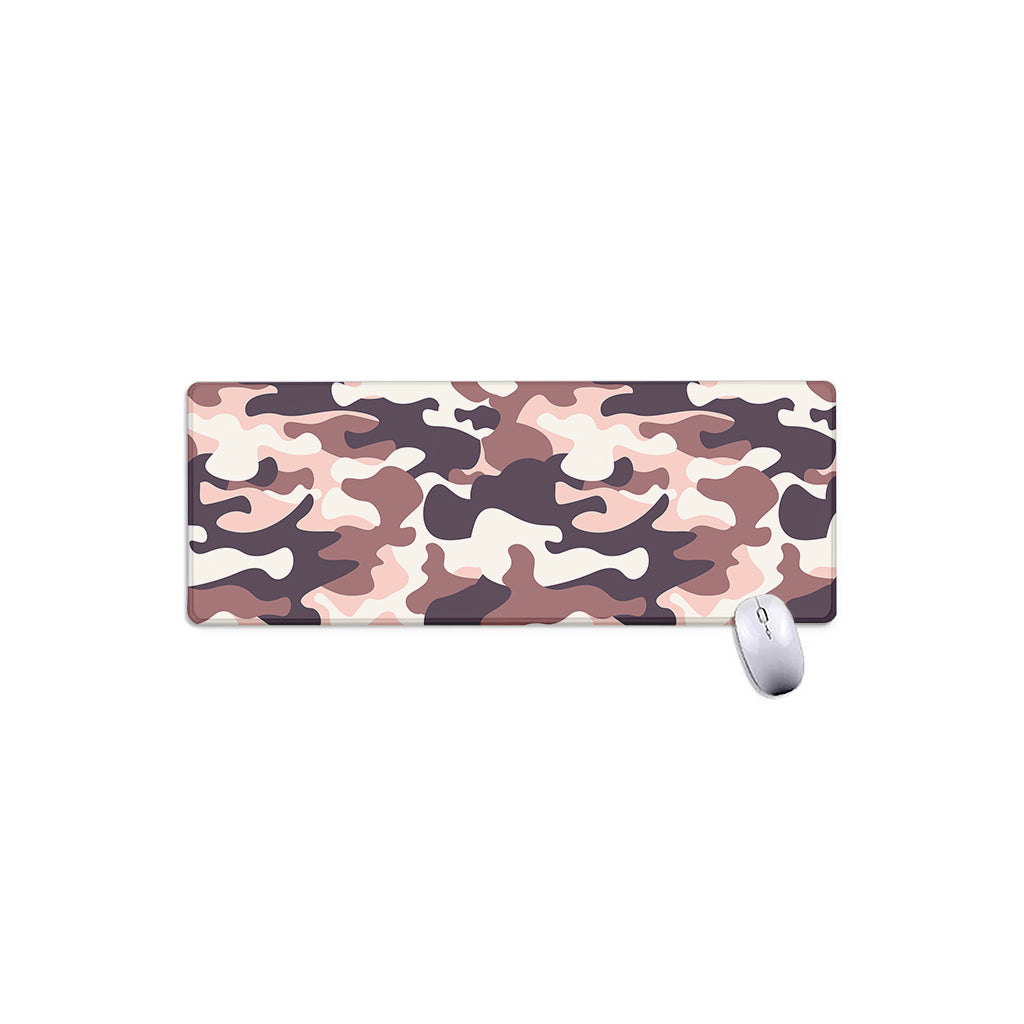 Pink Brown Camouflage Print Extended Mouse Pad