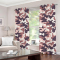 Pink Brown Camouflage Print Extra Wide Grommet Curtains