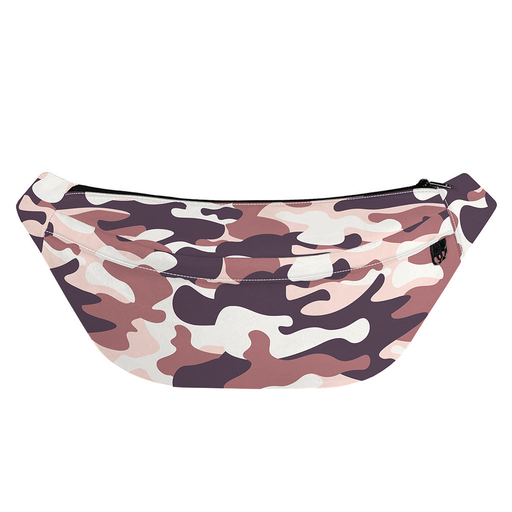 Pink Brown Camouflage Print Fanny Pack