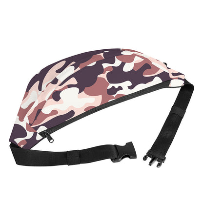 Pink Brown Camouflage Print Fanny Pack