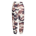Pink Brown Camouflage Print Fleece Lined Knit Pants