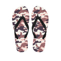 Pink Brown Camouflage Print Flip Flops