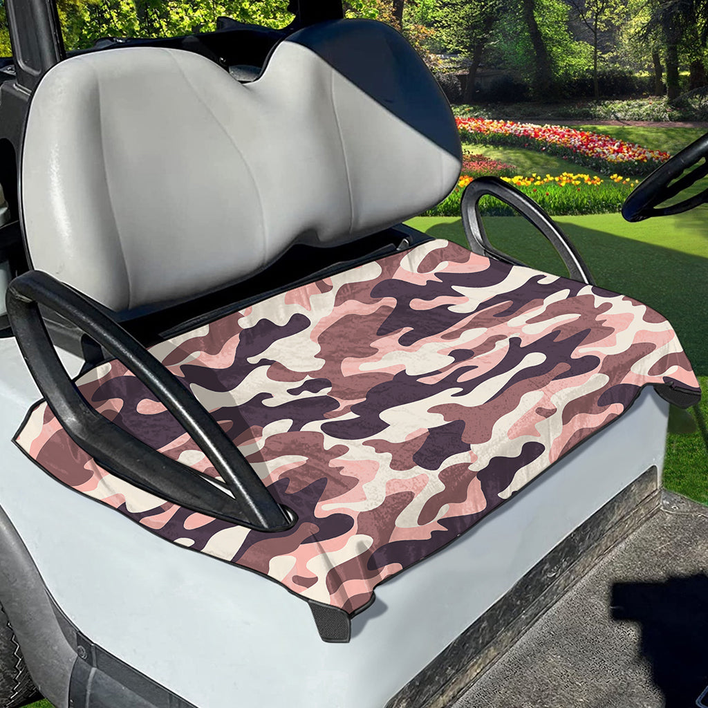Pink Brown Camouflage Print Golf Cart Seat Cover