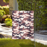 Pink Brown Camouflage Print House Flag