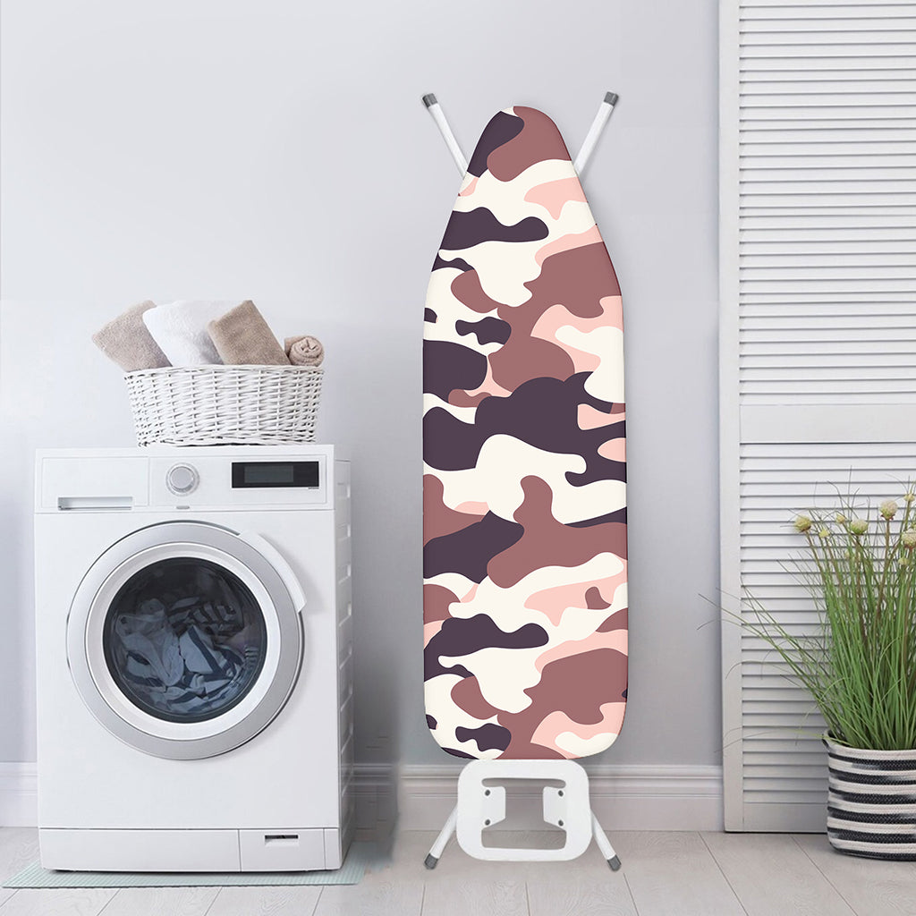 Pink Brown Camouflage Print Ironing Board Cover
