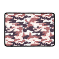 Pink Brown Camouflage Print Kitchen Mat