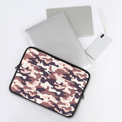 Pink Brown Camouflage Print Laptop Sleeve