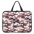 Pink Brown Camouflage Print Laptop Sleeve With Handle