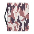 Pink Brown Camouflage Print Leather Bible Cover