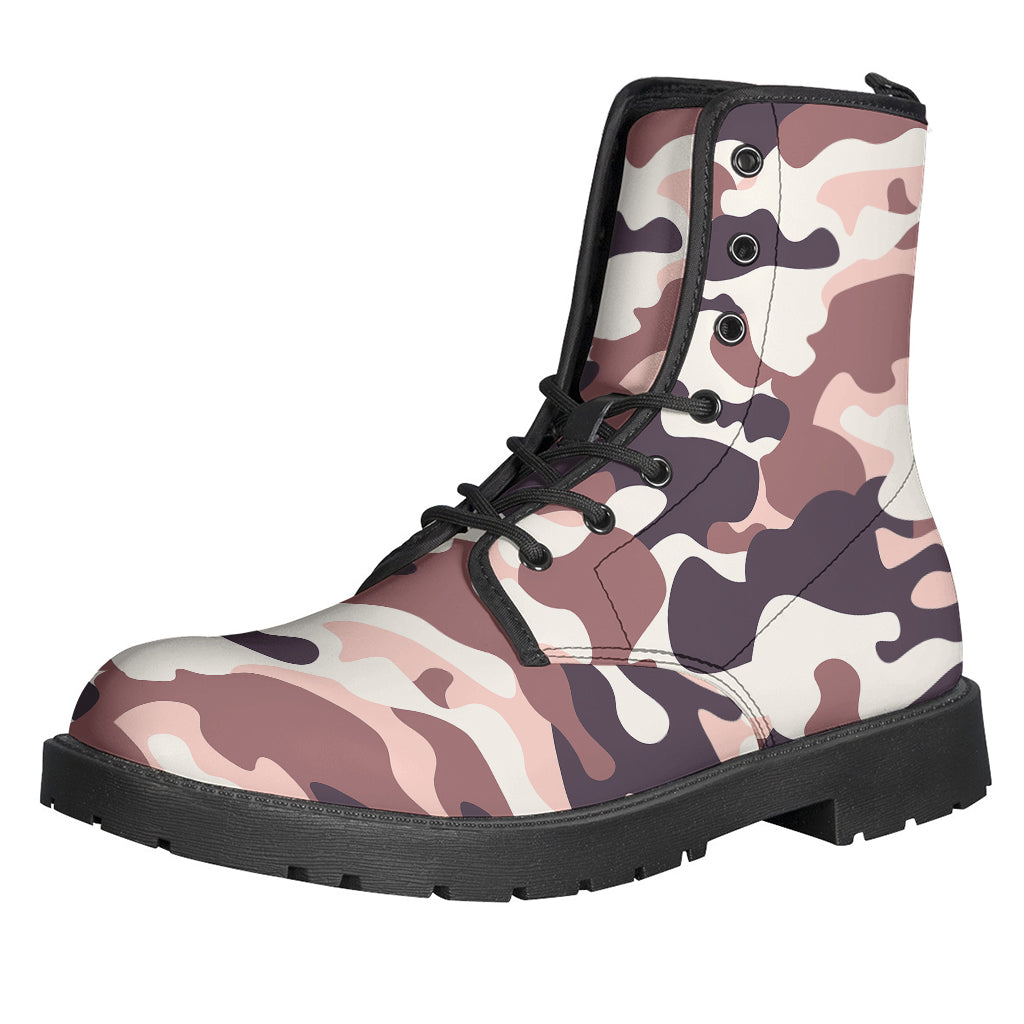 Pink Brown Camouflage Print Backpack