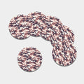 Pink Brown Camouflage Print Leather Coaster Set