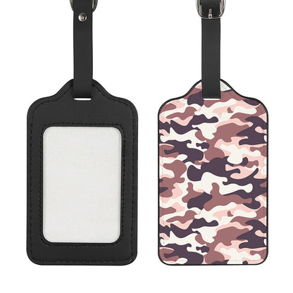 Pink Brown Camouflage Print Luggage Tag