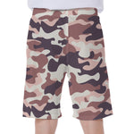 Pink Brown Camouflage Print Men's Beach Shorts