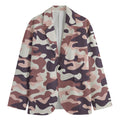 Pink Brown Camouflage Print Men's Blazer