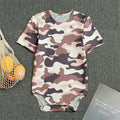 Pink Brown Camouflage Print Men's Bodysuit