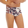 Pink Brown Camouflage Print Men's Briefs