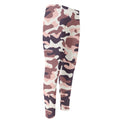Pink Brown Camouflage Print Men's Compression Pants