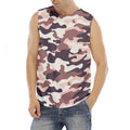Pink Brown Camouflage Print Men's Fitness Tank Top