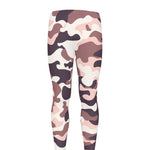 Pink Brown Camouflage Print Men's leggings