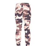 Pink Brown Camouflage Print Men's leggings