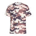 Pink Brown Camouflage Print Men's Athletic T-Shirt