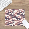 Pink Brown Camouflage Print Mouse Pad